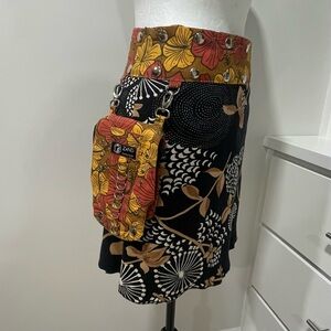 Zand Amsterdam Floral Snap On Skirt Detachable Pocket Versatile Bold Boho